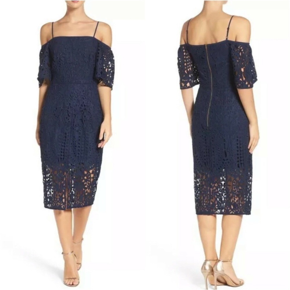 NWT Chelsea28 Cold Shoulder Midi Dress Lace